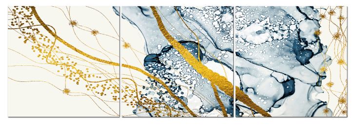 Oppidan Home &quot;Motion and Sound&quot; 3 Piece Acrylic Wall Art (48&quot;H X 96&quot;W)