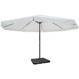 Aluminum Umbrella with Portable Base White