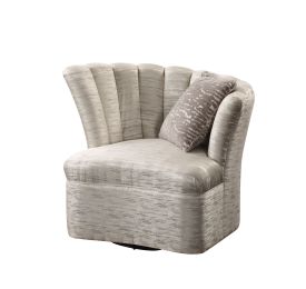 Athalia Swivel Chair w/1 Pillow; Shimmering Pearl 55307