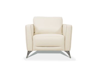 Malaga Chair; Cream Leather 55007