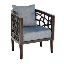 [Only support Drop Shipping Buyer] Crackle Accent Chair; wood frame with cushion; Morrocco; KD