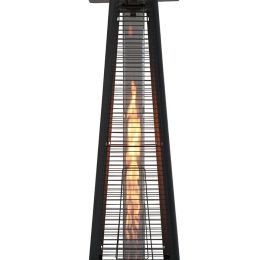 Living Source International Pyramid Commercial Grade Black 4000 Btus Propane Standing Patio Heater