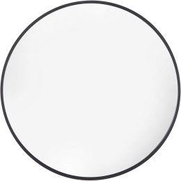 SDKOA Small Round Mirror 16 Inch with Black Aluminum Frame for Wall Decor, Bathroom Circle Mirror Modern Style Wall Hanging for Bedroom, Living Room,