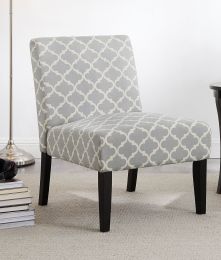 Modern Style 3pc Set Living Room Furniture 1 Side Table and 2 Chairs Gray Fabric Upholstery Wooden Legs