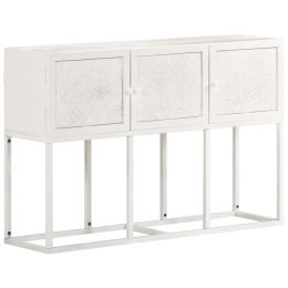 Sideboard 45.3"x11.8"x29.9" Solid Mango Wood (Color: White)