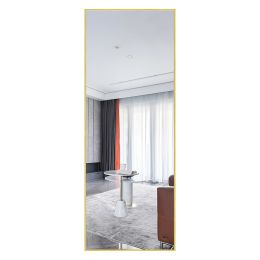 Modern Full Length Mirror, 65" x 22"x 1.2" (Material: Aluminum alloy, Color: Brushed Gold)