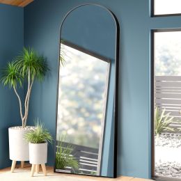 Modern Arch-top Full Length Mirror (Material: metal, Color: Black)