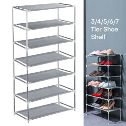 3/4/5/6/7-Tier Shoe Tower Shelf Organizer Shoe Rack Storage 21 Pairs Shoes Shelves Metal Holder (size: 3-Tier)