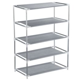 3/4/5/6/7-Tier Shoe Tower Shelf Organizer Shoe Rack Storage 21 Pairs Shoes Shelves Metal Holder (size: 5-Tier)