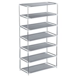 3/4/5/6/7-Tier Shoe Tower Shelf Organizer Shoe Rack Storage 21 Pairs Shoes Shelves Metal Holder (size: 7-Tier)