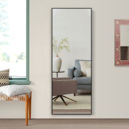 Modern and Contemporary Thin Frame Wall Mirror (Color: Black,63"*18")