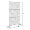 6.5 ft. H x 4 ft. W Patio Laser Cut Metal Privacy Screen, 24"*48"*3 panels