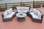 Direct Wicker Outdoor And Garden Patio Sofa Set 6PCS Reconfigurable Stylish And Modern Style With Seat Cushion and Coffee Table