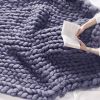 Chunky Knit Blanket Handmade Knitting Warm Knitting Throw Blanket