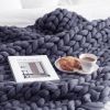 Chunky Knit Blanket Handmade Knitting Warm Knitting Throw Blanket