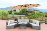 Direct Wicker Outdoor And Garden Patio Sofa Set 6PCS Reconfigurable Stylish And Modern Style With Seat Cushion and Coffee Table